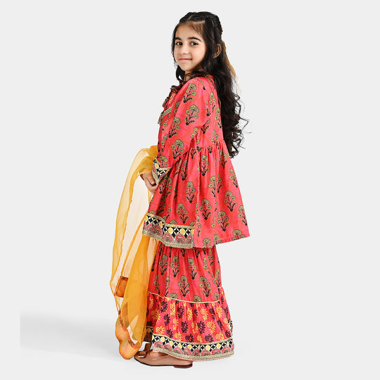 Girls poly cambric 3 Pcs Suit Raunaq-Multi