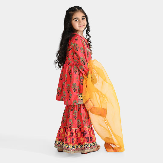 Girls poly cambric 3 Pcs Suit Raunaq-Multi