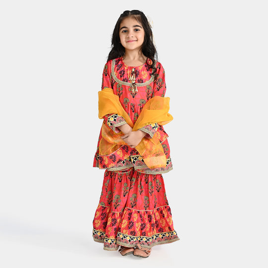 Girls poly cambric 3 Pcs Suit Raunaq-Multi
