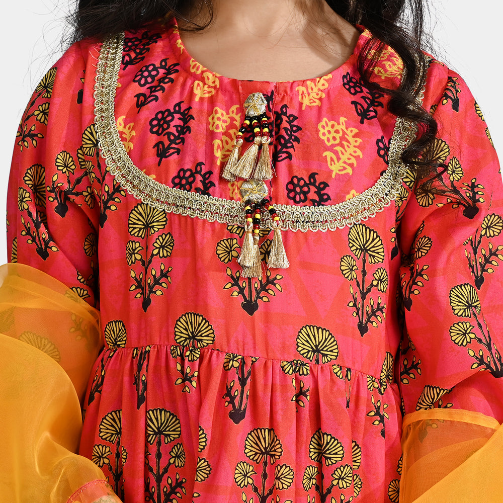 Girls poly cambric 3 Pcs Suit Raunaq-Multi