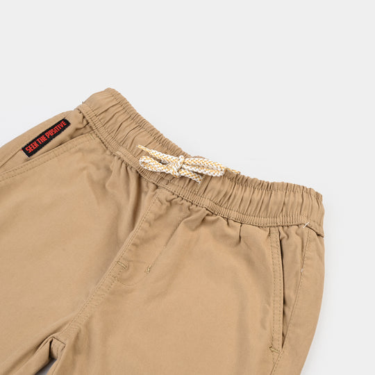Boys Cotton Twill Pant Seek The Epositive-Beige