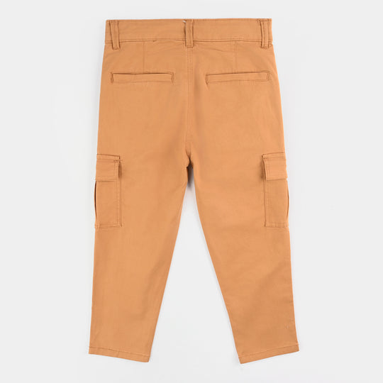 Boys Cotton Twill Pant Original-BROWN