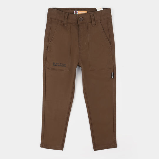 Boys Cotton Twill Pant Skate-BROWN