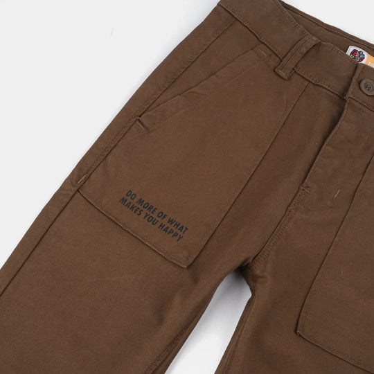 Boys Cotton Twill Pant Skate-BROWN