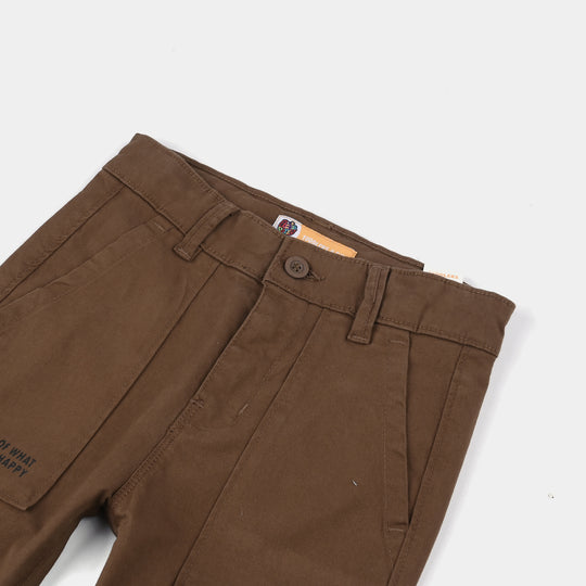 Boys Cotton Twill Pant Skate-BROWN