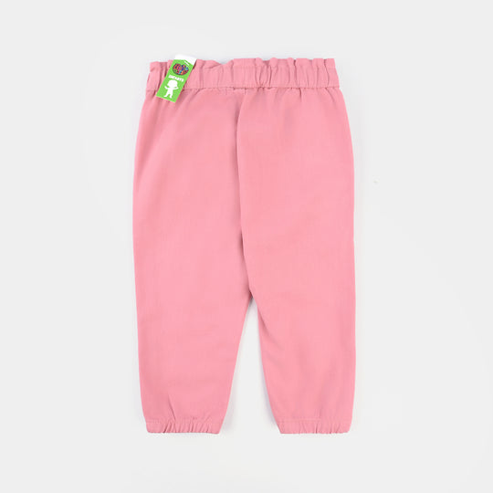 Infant Girls Cotton Twill Pant Lets Grow Together-Pink