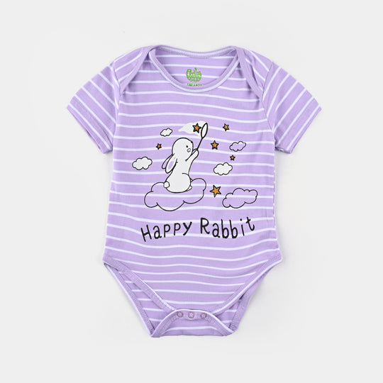 Infant Basic Romper (Unisex) Happy Rabbit-Purple