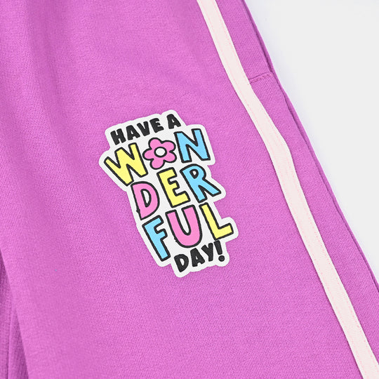 Girls Cotton Terry Jersey Pyjama WONDERFULL DAY