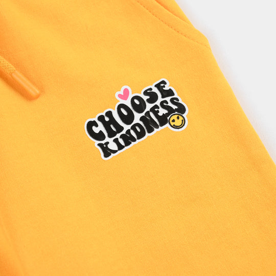 Girls Cotton Terry Jersey Pyjama CHOOSE KNIDNESS-Citrus