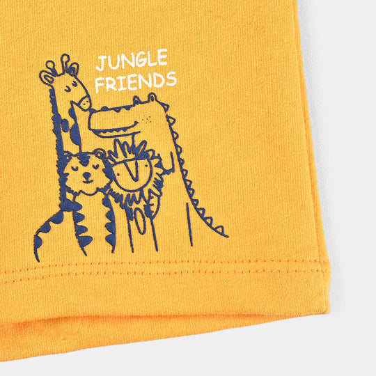 Infant Boys Cotton Terry Short JUNGLE FRIENDS-Citrus