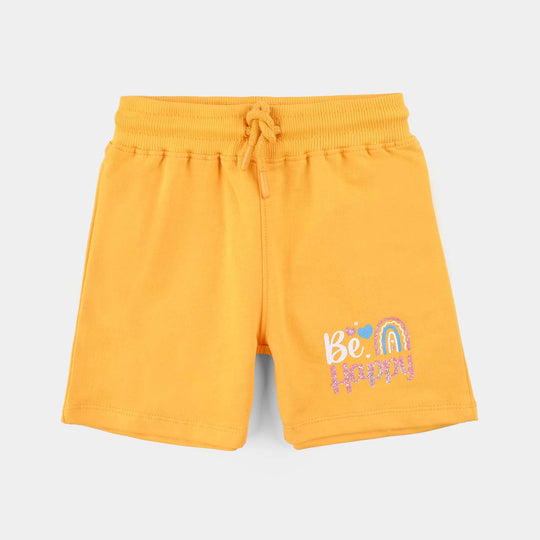 Infant Girls Cotton Terry Short BE HAPPY-Citrus