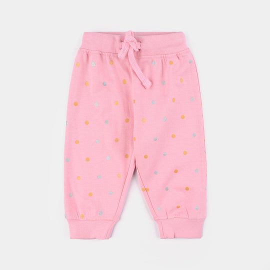 Infant Girls Cotton Terry Sleeping Pyjama Polka Dots-C.Pink