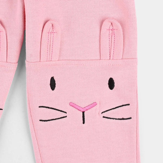 Infant Girls Cotton Terry Sleeping Pyjama Rabbit-C.Pink