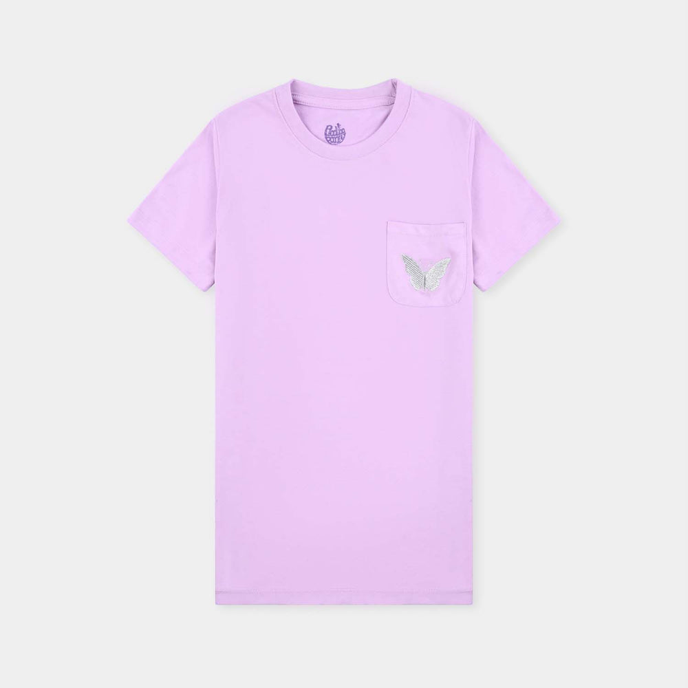 Girls Poly Cotton Jersey Night Suit Butterfly