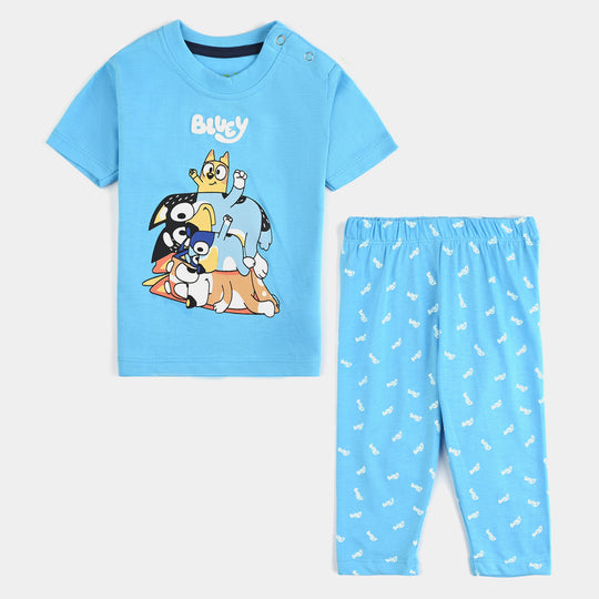 Infant Boys Poly Cotton Jersey Night Suit Bluey