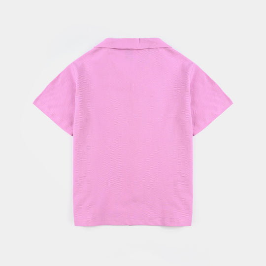 Girls Popcorn 2 Piece Suit Rose
