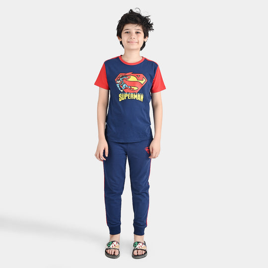 Boys Jersey/Terry 2 Piece Suit-C.Blue