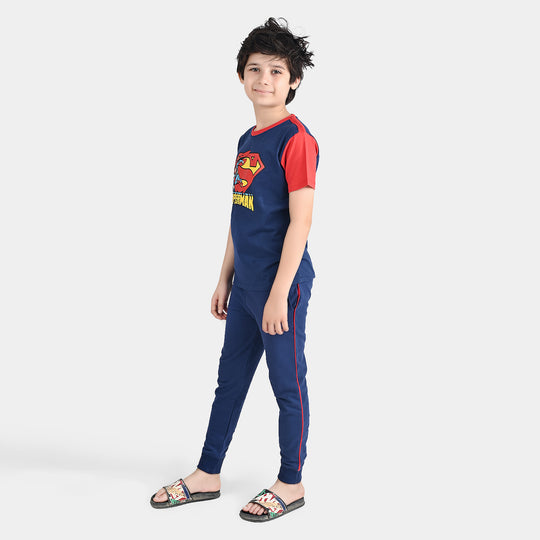 Boys Jersey/Terry 2 Piece Suit-C.Blue