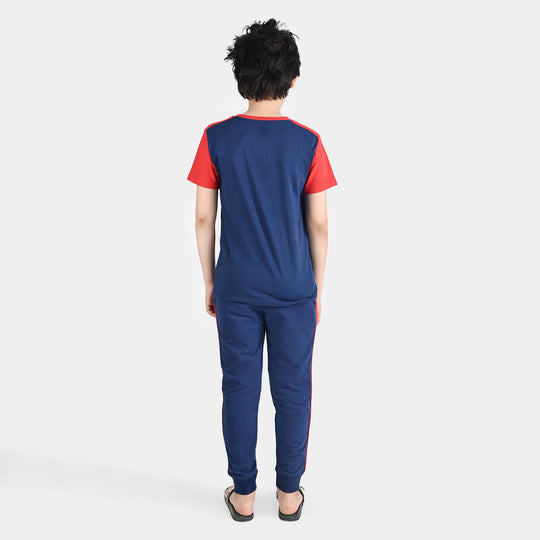 Boys Jersey/Terry 2 Piece Suit-C.Blue