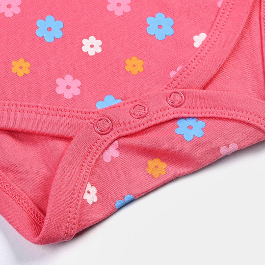 Infant Girls Cotton Interlock Romper Flowers