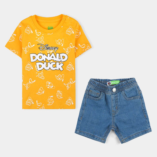 Infant Boys Cotton Interlock Suit Duck-Citrus