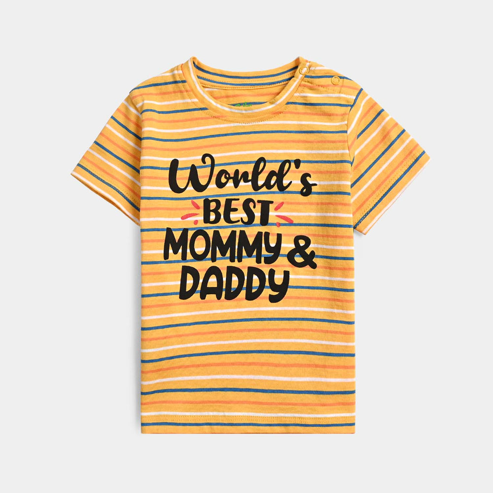 Infant Boys Cotton Interlock Suit Mommy & Daddy-Yarn.Dyed