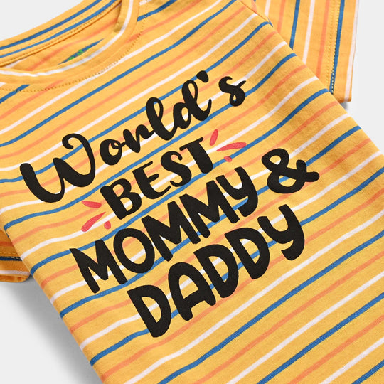 Infant Boys Cotton Interlock  Suit Mommy & Daddy-Yarn.Dyed