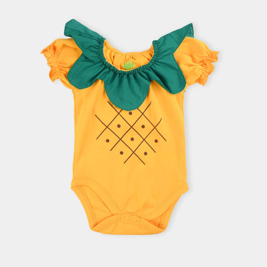 Infant Girls Cotton Interlock Romper Pineapple -Citrus