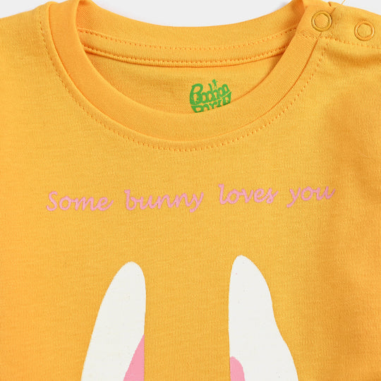 Infant Girls Cotton Interlock Suit Bunny Love Me