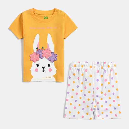 Infant Girls Cotton Interlock Suit Bunny Love Me