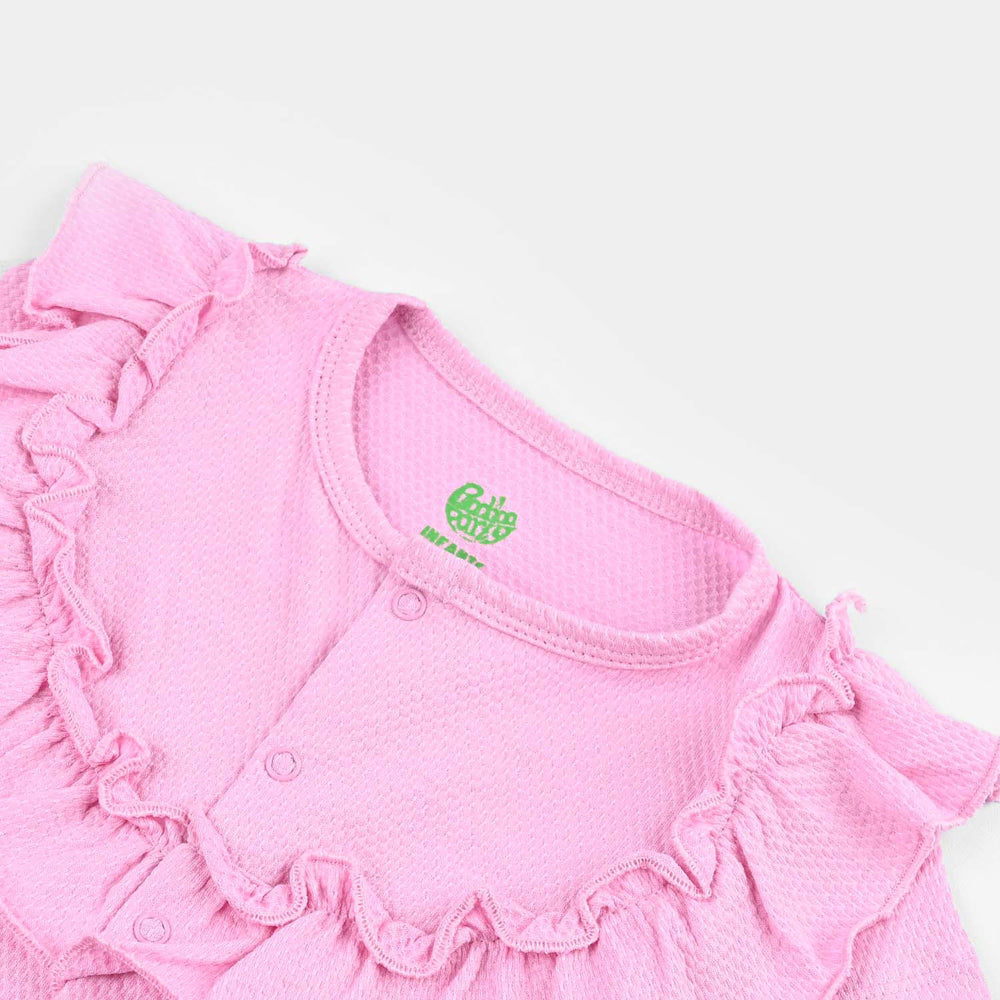 Infant Girls Cotton Interlock Romper BUNNY