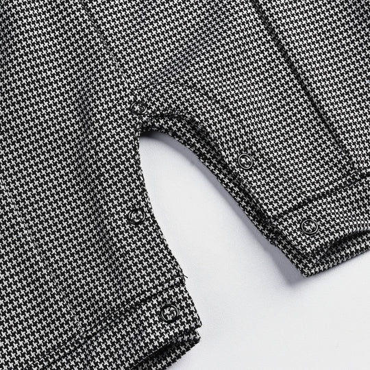 Infant Boys Cotton Interlock Romper BLACK SPENDER STYLE-Jet Black