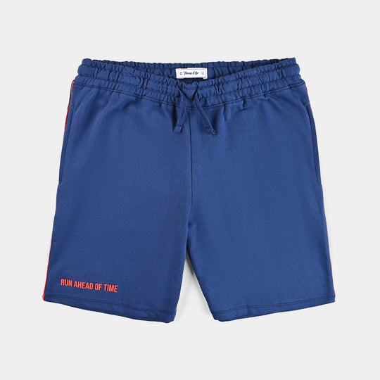 Teen Boys Cotton Terry Short-Navy Blue