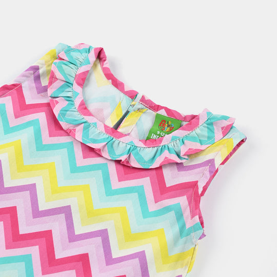 Infant Girls Cotton Poplin Casual Top Color Rush-Multi