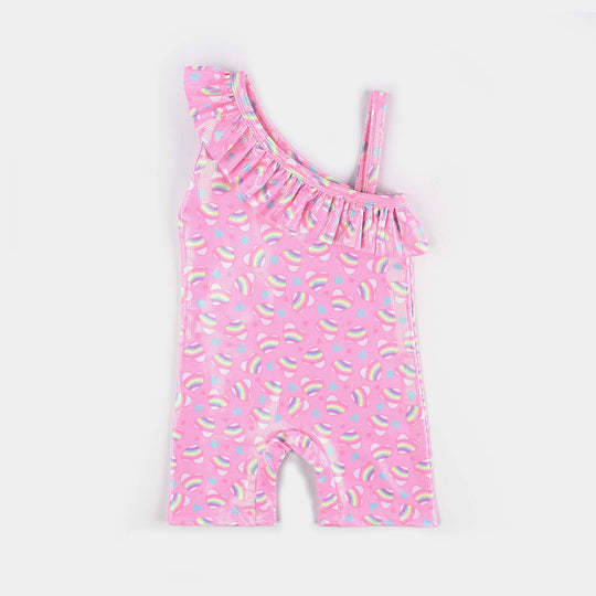 Girls Micro Fiber Jumper Suit FLOUNCE PINK HEART-Pink