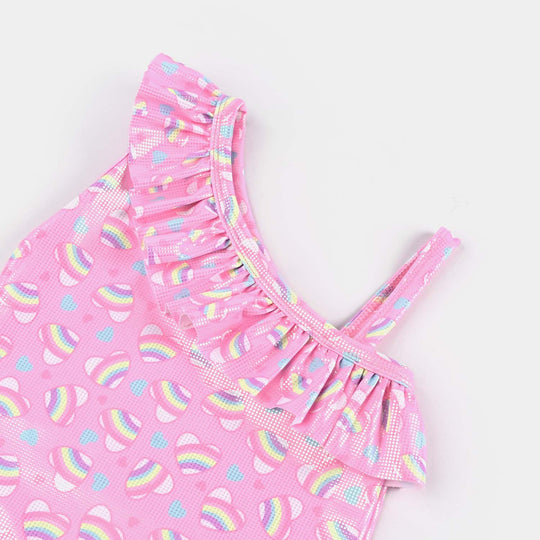 Girls Micro Fiber Jumper Suit FLOUNCE PINK HEART-Pink