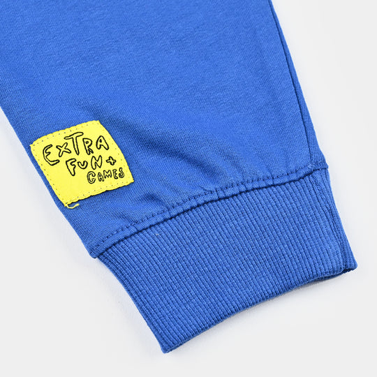 Boys Cotton Terry Pyjama Extra Fun Games-C-Blue