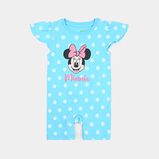 Infant Girls Cotton Interlock Knitted Romper-Dir Blue