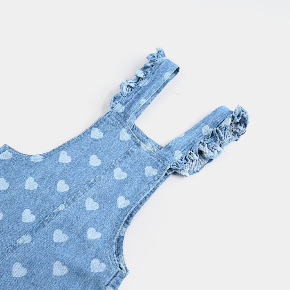 Girls Denim rigid Over All Marie-LT.Blue