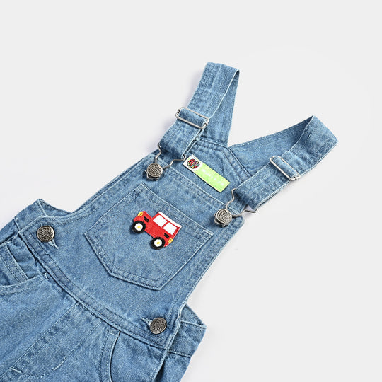 Infant Boys Denim rigid Dangri Cute Cars-LIGHT BLUE