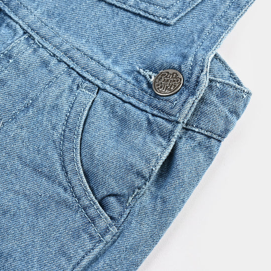 Infant Boys Denim rigid Dangri Cute Cars-LIGHT BLUE