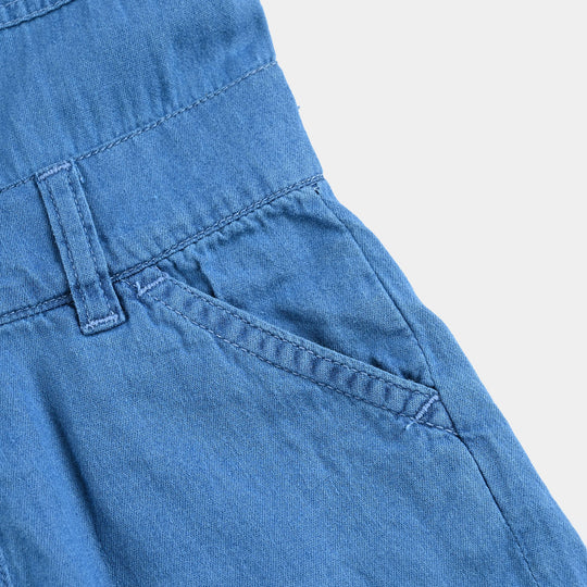 Infant Girls Denim rigid Dungaree The Cutest-Light Blue