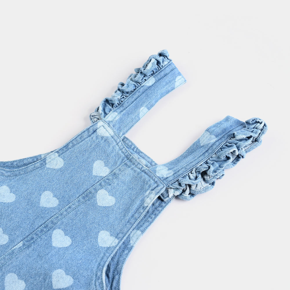 Infant Girls Denim rigid Over All Marie-LT.Blue