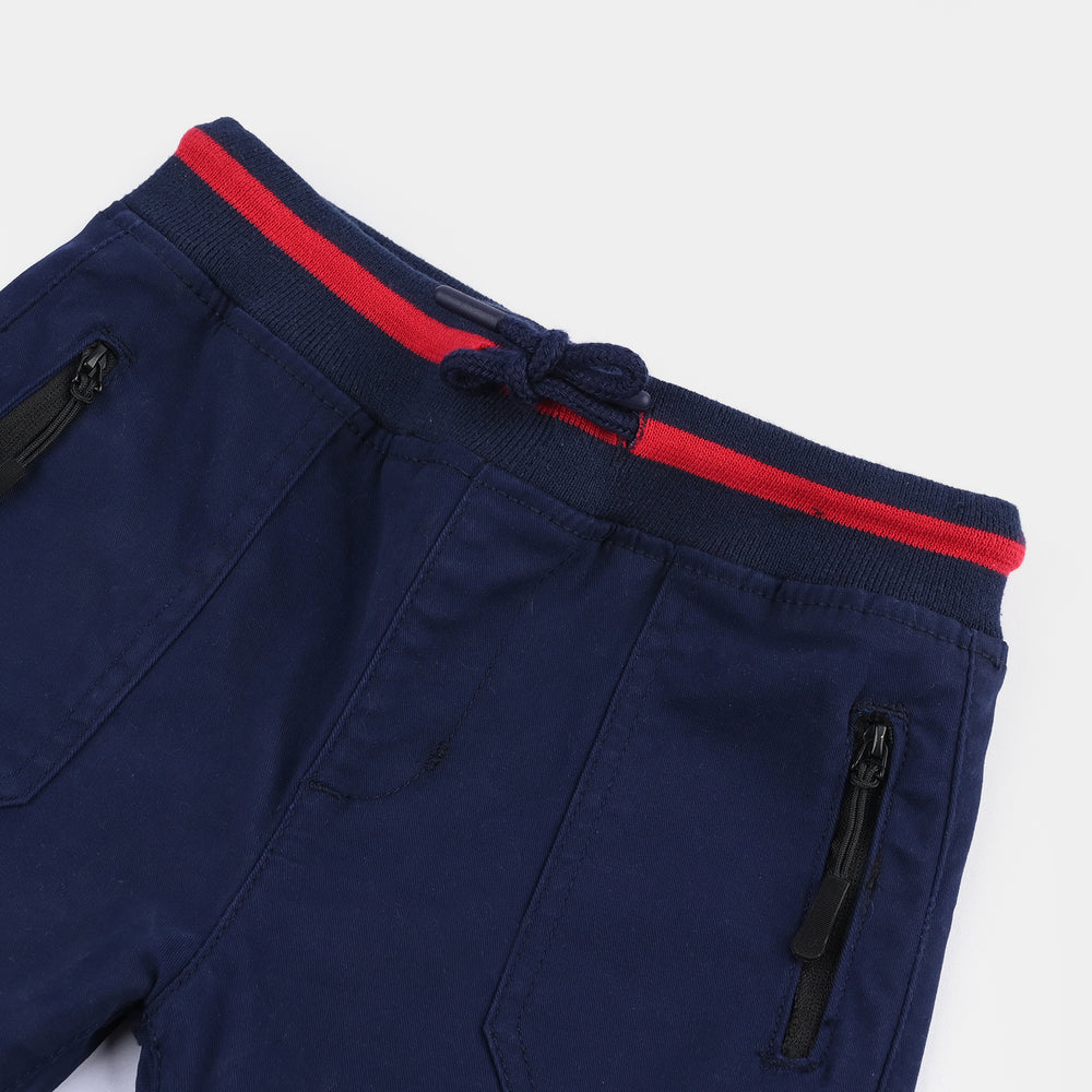 Boys Cotton Twill Short-Navy Blue