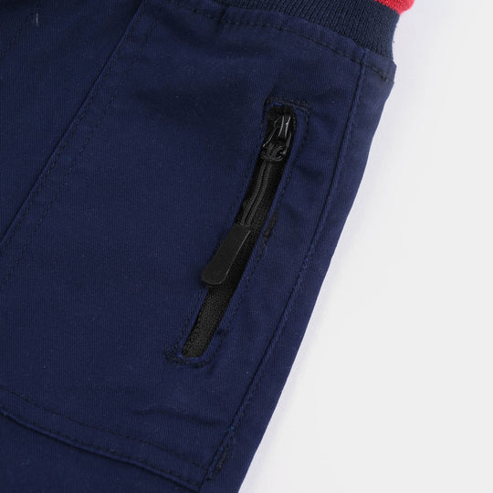 Boys Cotton Twill Short-Navy Blue