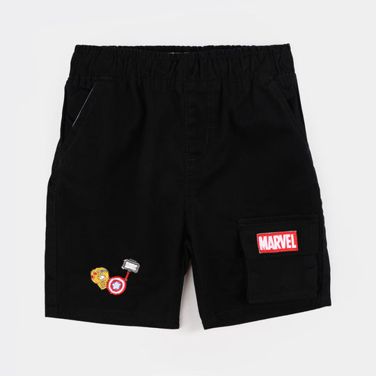 Boys Cotton Twill Short-BLACK