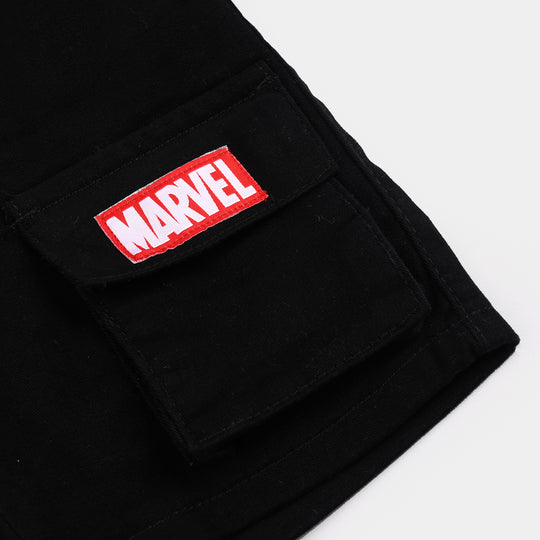 Boys Cotton Twill Short-BLACK