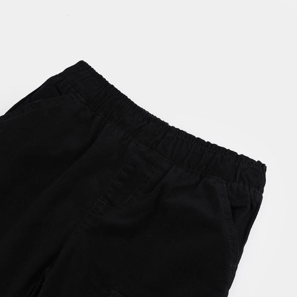 Boys Cotton Twill Short-BLACK