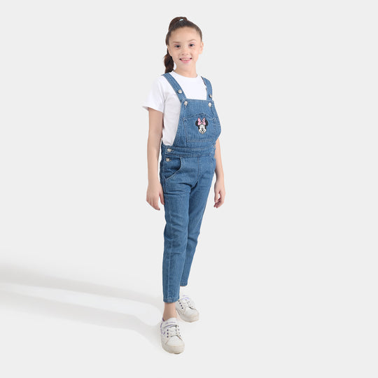 Girls Denim rigid Dangri-Light Blue