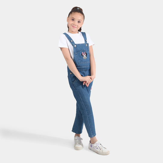 Girls Denim rigid Dangri-Light Blue
